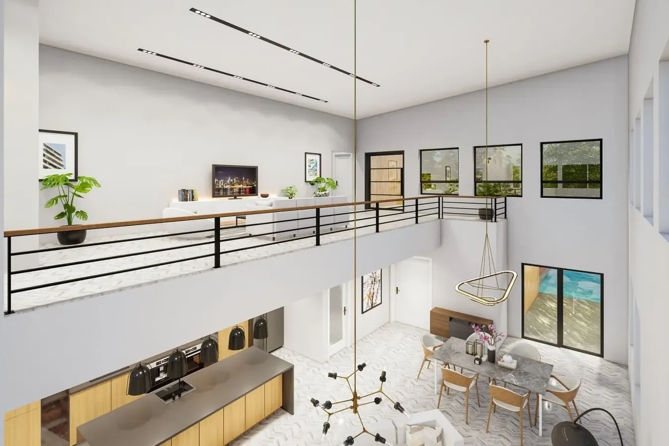 Interior luminoso de una vivienda después de la reforma